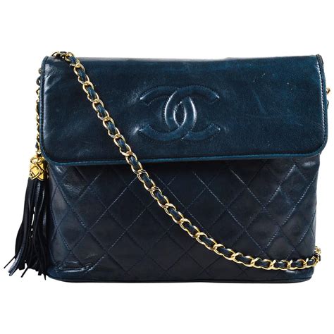 navy chanel bag|vintage navy blue chanel bag.